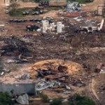 crater left at fertilizer plant explosion