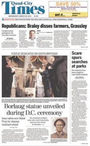 Braley-Borlaug Front Page