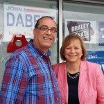 House district 91 candidate John Dabeet poses with Lt. Governor candidate Monica Vernon in Muscatine 