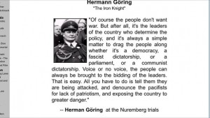 Goring on controlling the people
