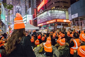 Orange Walk in Times Square