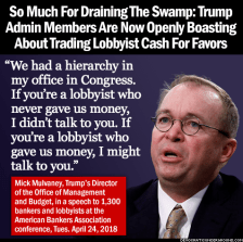 mick mulvaney asks for bribes