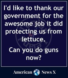 saved us from lettuce, now guns