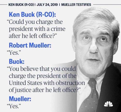 Mueller- trump can be charged with crimes