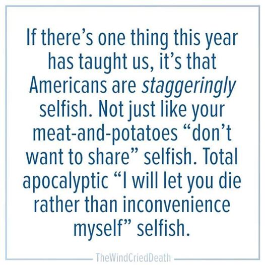 Americans staggeringly selfish AHNC