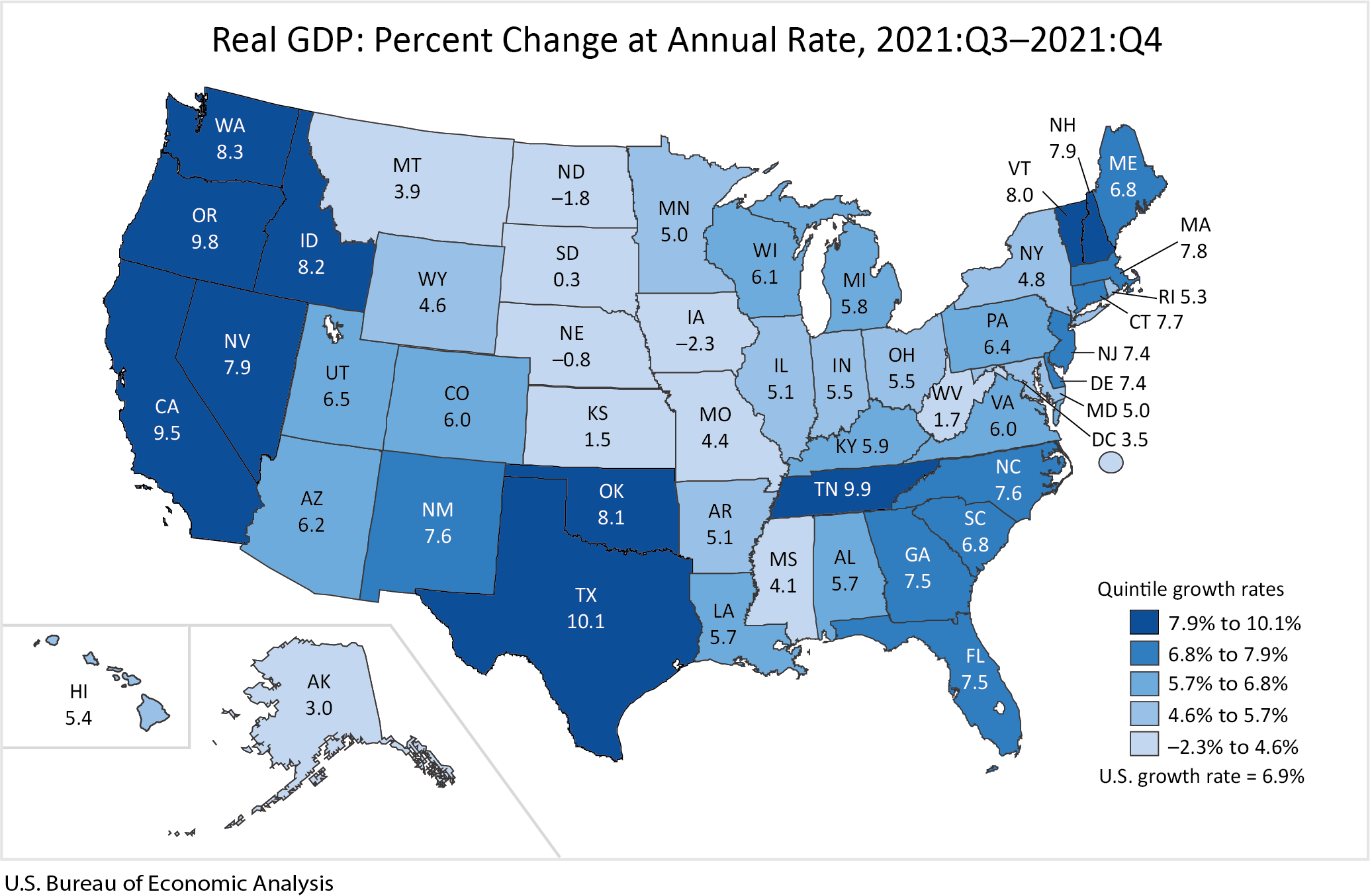 Iowa Last In GDP Growth, 4th Quarter 2021 | Blog For Iowa